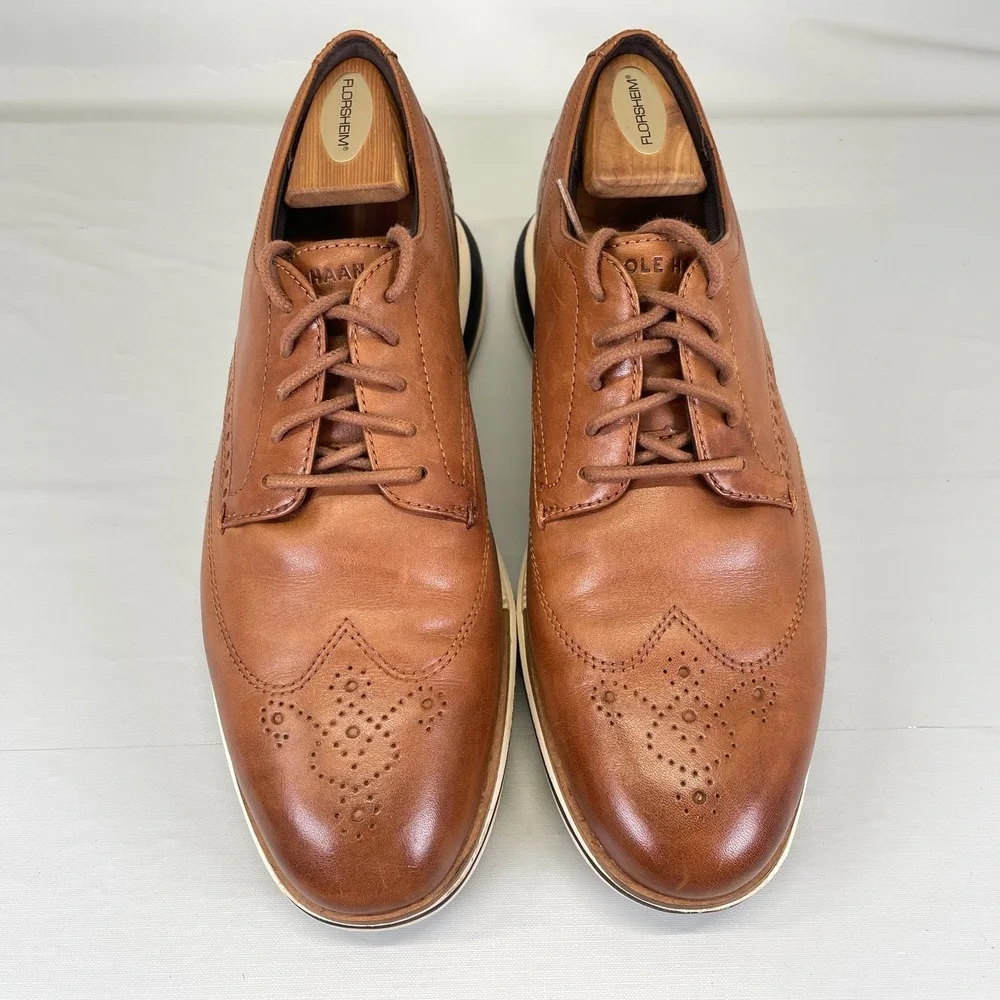 Cole Haan Energy One Wingtip Oxford Shoes Mens Size 8.5 M Brown Leather Lace Up